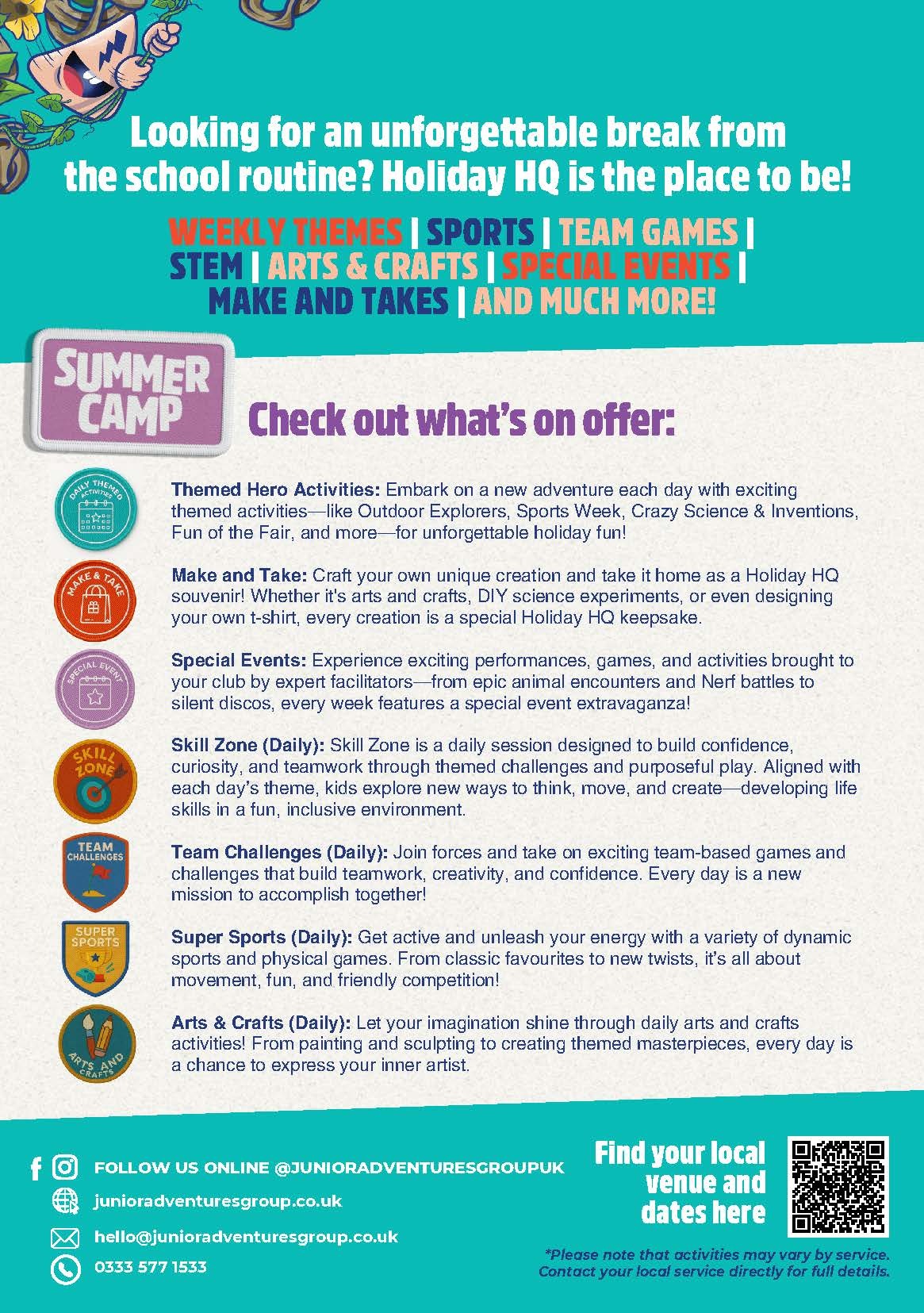 HHQ Summer Camp 2025   Flyer Page 2