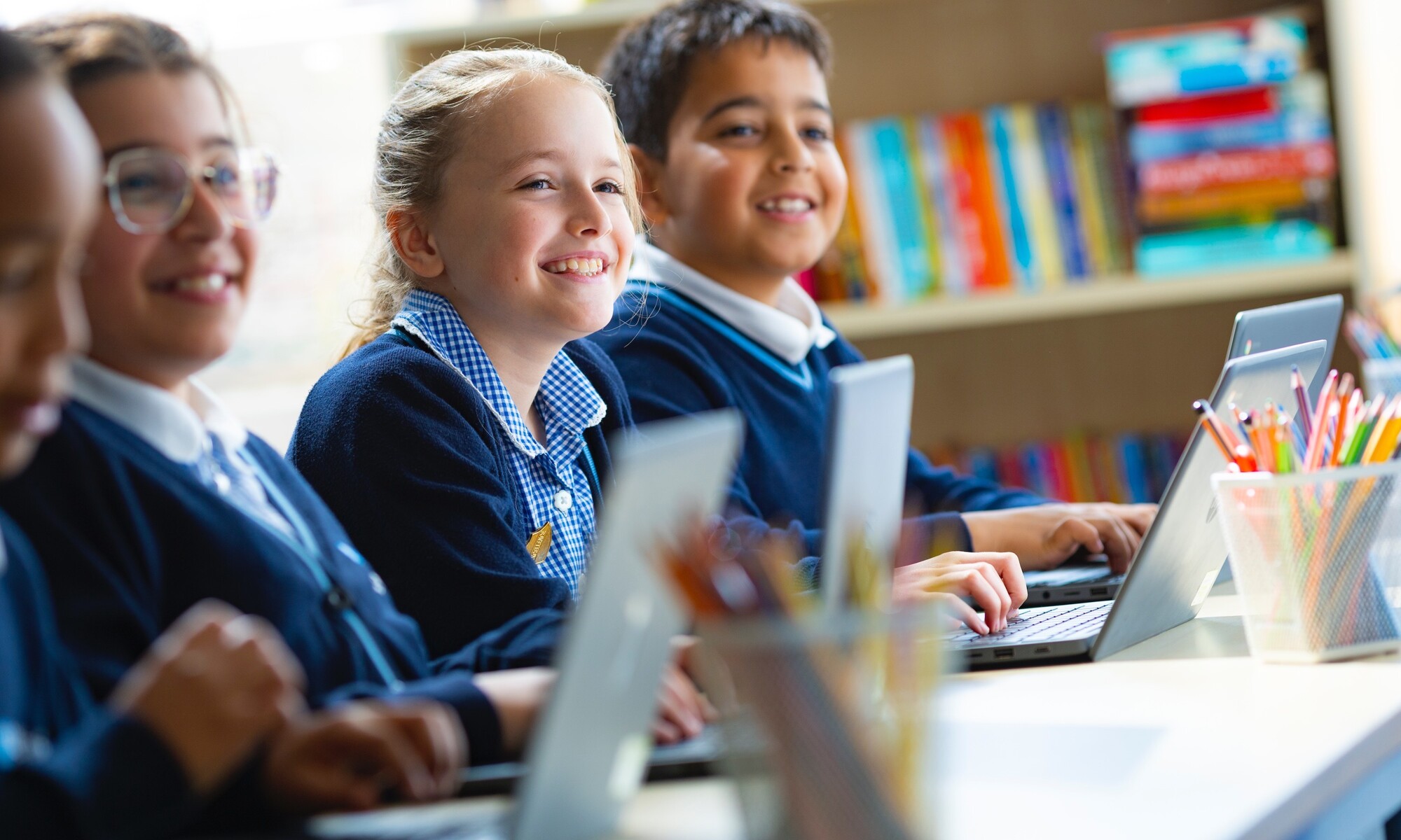 La Fontaine Academy of Pupils using Laptops in the Classroom