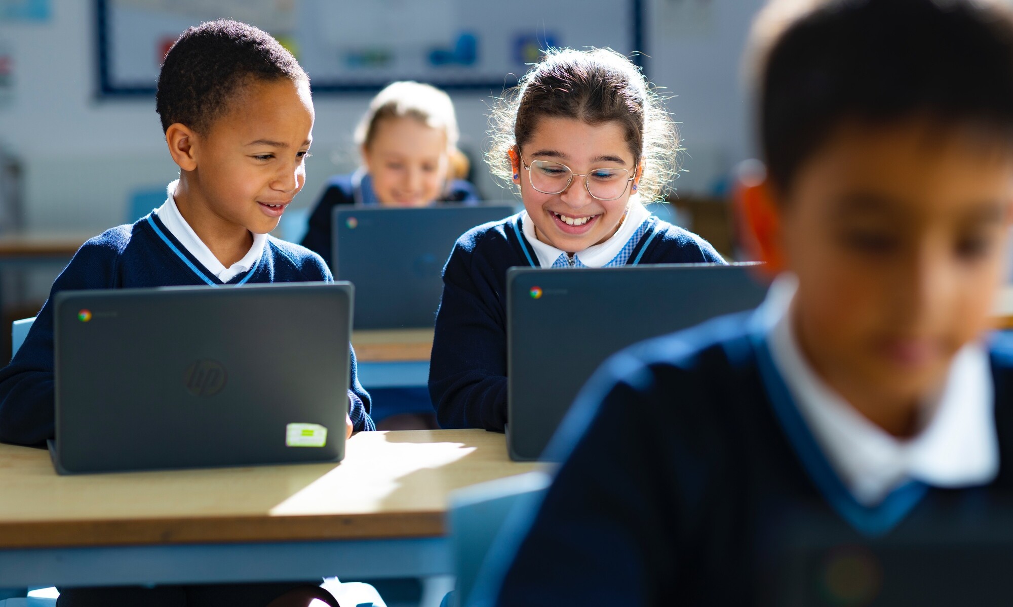 La Fontaine Academy of Pupils using Laptops in the Classroom